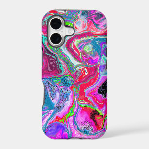 Colourful Swirls Marble Fluid Art Abstract Bubbles