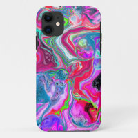 Colourful Swirls Marble Fluid Art Abstract Bubbles