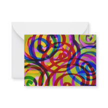 Colourful Swirls Note Card