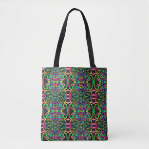 Colourful Swirls of Colour Paint Pour Like Design Tote Bag