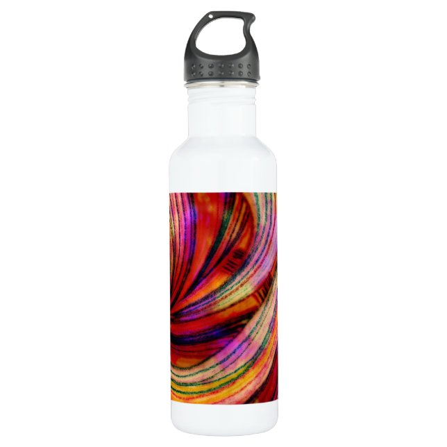 Colourful Swirls, Painted Crayon Abstract 710 Ml Water Bottle (Front)