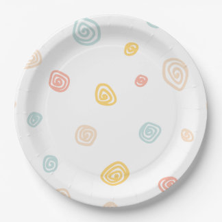 Colourful Swirls Party Plate