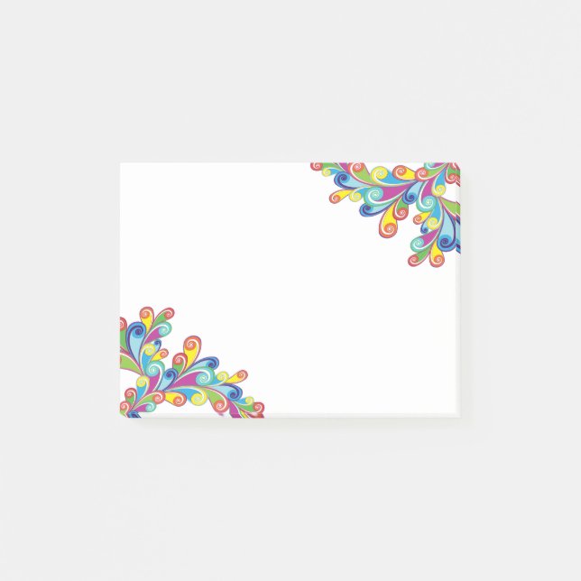 Colourful Swirls Post-it® Notes (Front)