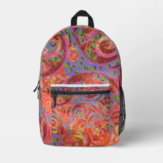 Colourful Swirls Printed Backpack