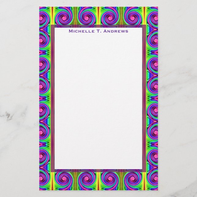 colourful swirls stationery (Front)