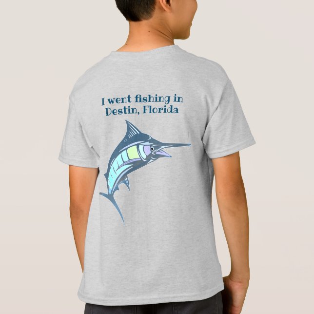 Colourful Swordfish Fishing Souvenir T-Shirt (Back)