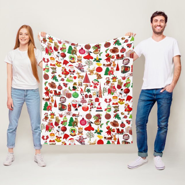 Colourful Symbols Christmas Elements Winter Elegan Fleece Blanket (In Situ)