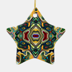 Colourful Symmetric Abstract Ceramic Ornament