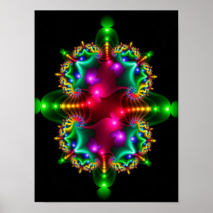 Colourful Symmetry Fractal Poster