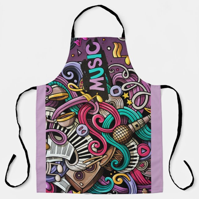 Colourful Symphony of Sound All-Over Print Apron (Front)