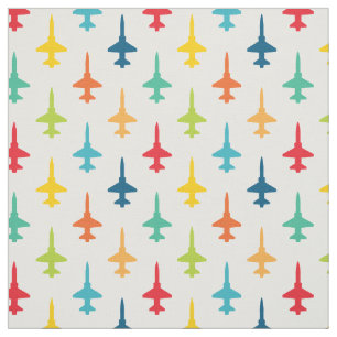 Colourful T-38 Talon Fighter Jet Pattern Primaries Fabric