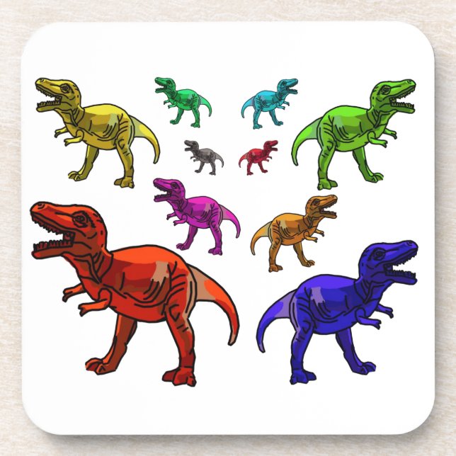 Colourful T-Rex Coaster (Front)