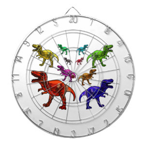 Colourful T-Rex Dartboard