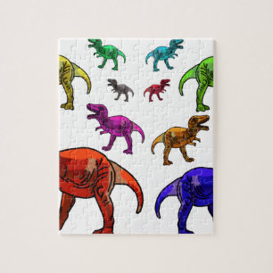 Colourful T-Rex Jigsaw Puzzle