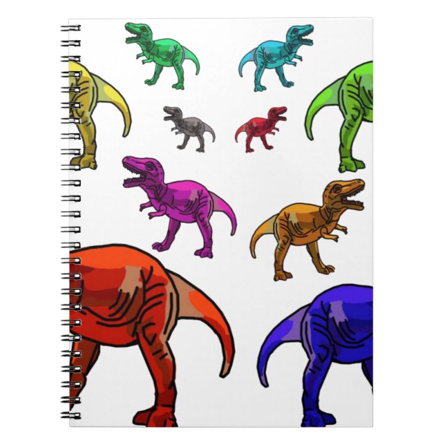 Colourful T-Rex Notebook (Front)