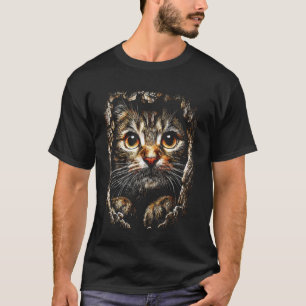 Colourful Tabby Cat Lover Autumn Aesthetic Kitten  T-Shirt