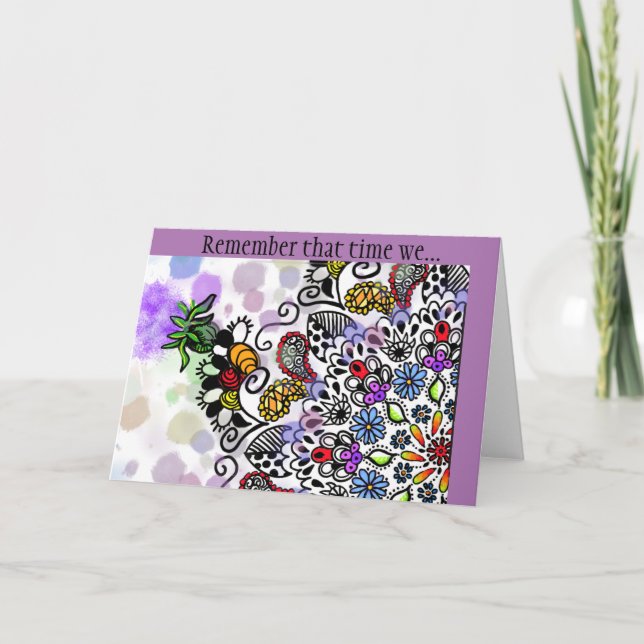 Colourful Tangle, Remember when we...card Card (Front)