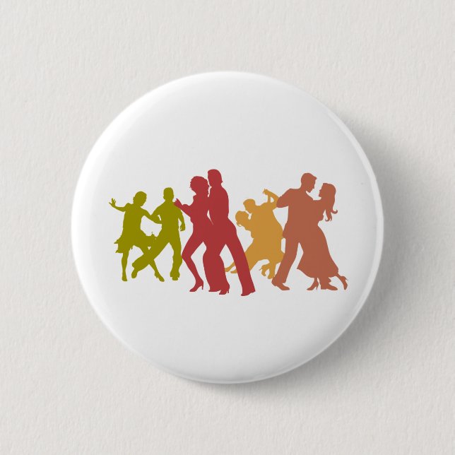 Colourful Tango Dancers 2 Inch Round Button (Front)
