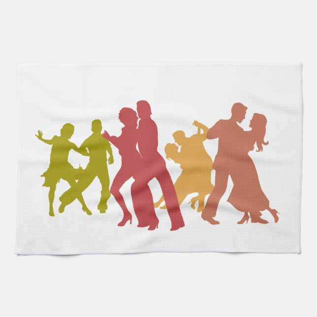 Colourful Tango Dancers Kitchen Towel (Horizontal)