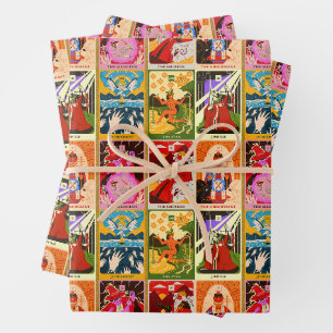 Colourful Tarot Card Illustrations  Wrapping Paper Sheet