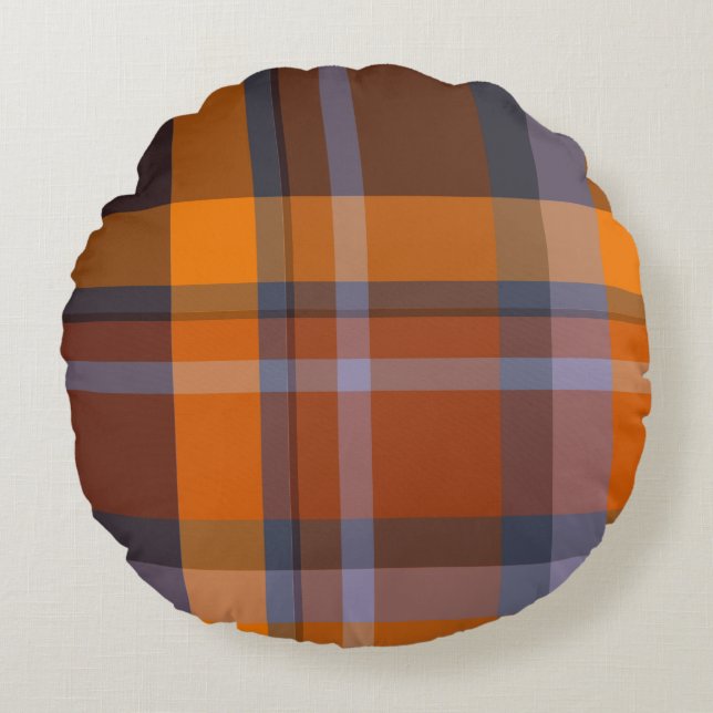 Colourful Tartan   Round Pillow (Front)
