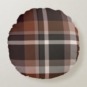 Colourful Tartan   Round Pillow