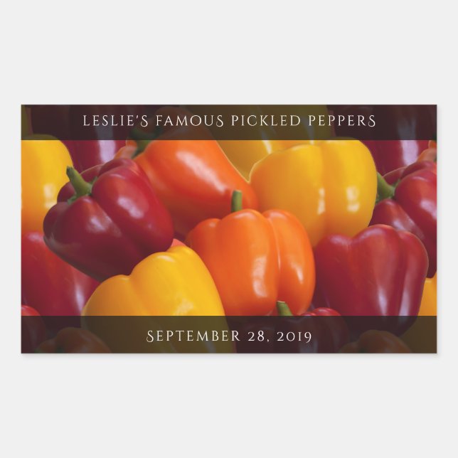 Colourful Tasty Red Orange Yellow Bell Peppers Sticker (Front)