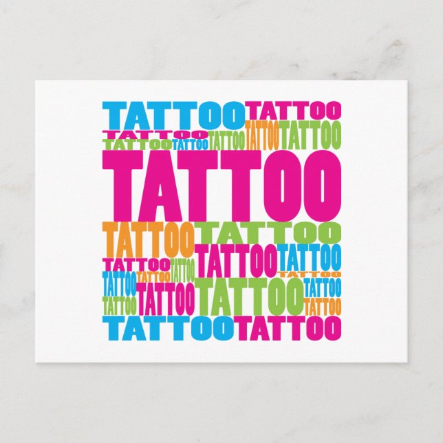 Colourful Tattoo Postcard (Front)