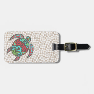 Colourful Tattoo Style Turtle Custom Luggage Tag