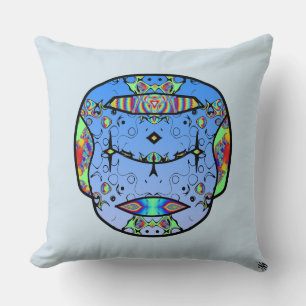 Colourful tattooed skull v0 throw pillow