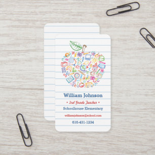 Colourful Teachers Apple Business Card