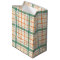 Colourful Teal Plaid Pattern Gift Bag