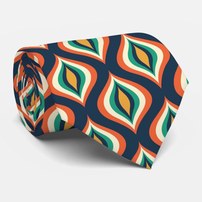 Colourful Teardrops Geometric Pattern Tie (Rolled)