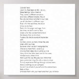 Colourful Tears Poem Poster
