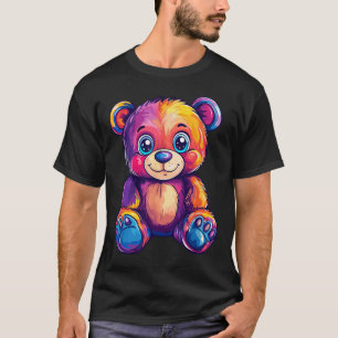 Colourful Teddy Bear With Big Eyes  T-Shirt