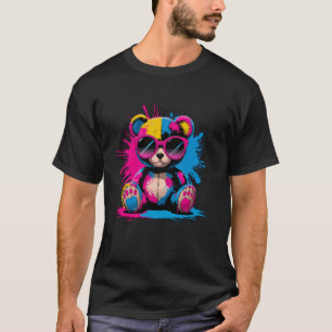 Colourful Teddy Bear with Sunglasses T-Shirt