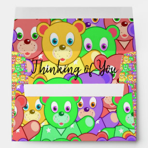 Colourful Teddy Bears Envelope