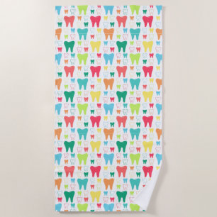 Colourful Teeth Pattern Beach Towel