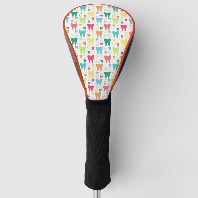 Colourful Teeth Pattern Golf Head Cover (Front)