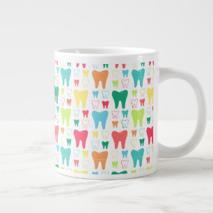 Colourful Teeth Pattern Large Coffee Mug
