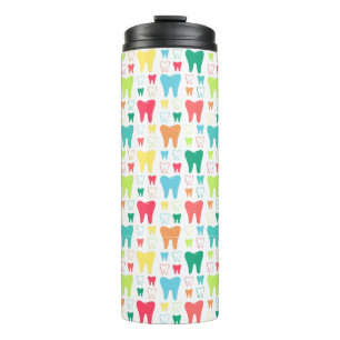 Colourful Teeth Pattern Thermal Tumbler
