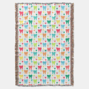 Colourful Teeth Pattern Throw Blanket