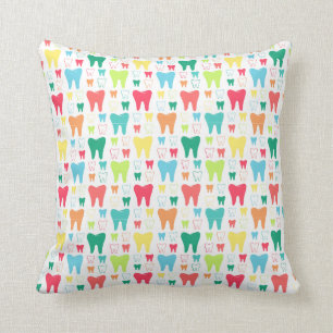 Colourful Teeth Pattern Throw Pillow