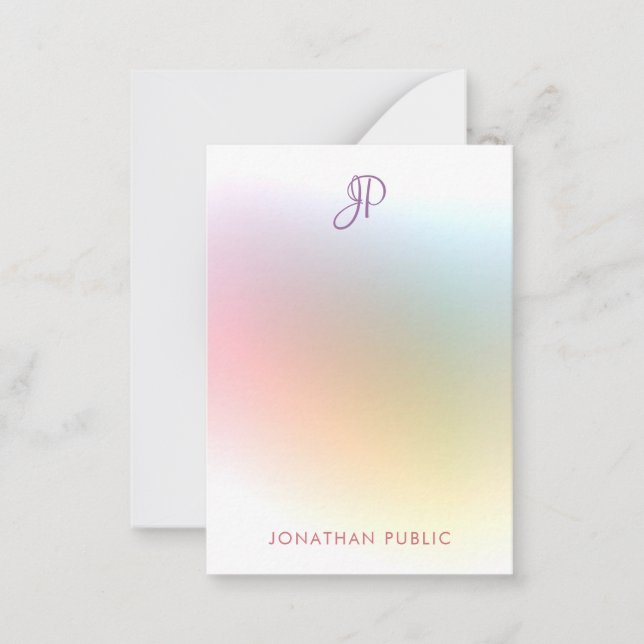 Colourful Template Elegant Handwritten Monogram (Front)