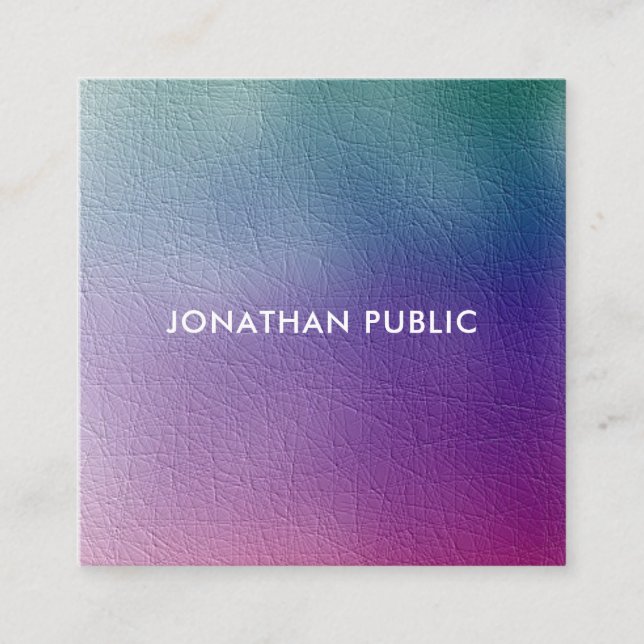 Colourful Template Elegant Simple Modern Minimalis Square Business Card (Front)