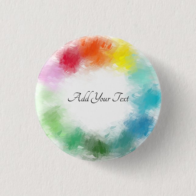Colourful Template Hand Script Custom Modern 1 Inch Round Button (Front)
