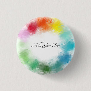 Colourful Template Hand Script Custom Modern 1 Inch Round Button