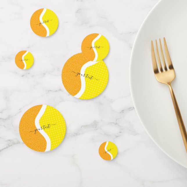 Colourful Tennis Ball Custom Text Kids Party Fun   Confetti (Group)