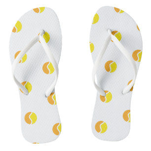 Colourful Tennis Ball Pattern Sport Theme Athletic Flip Flops