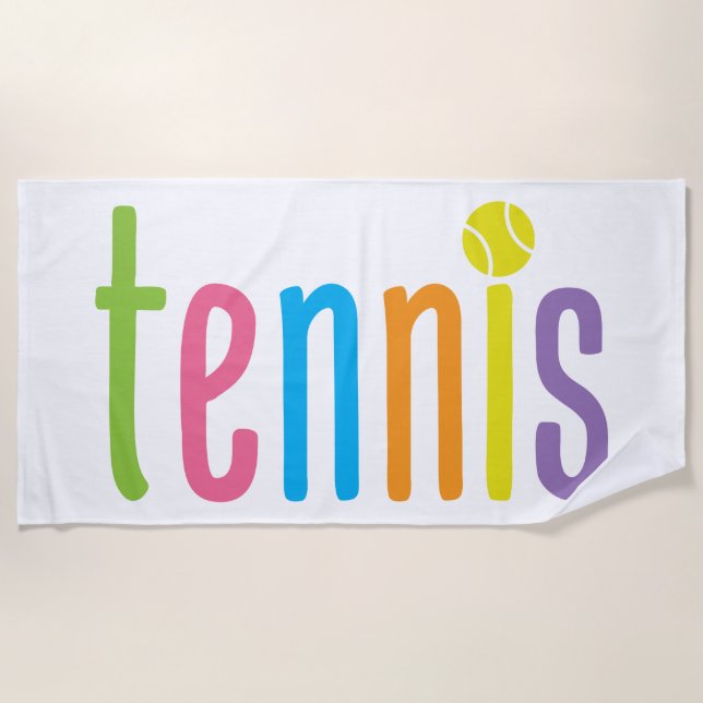 Colourful Tennis Beach Towel (Front)